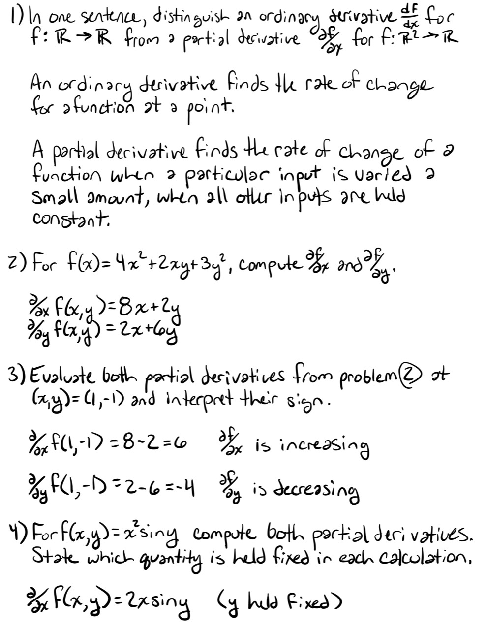 Completed exercise page 1